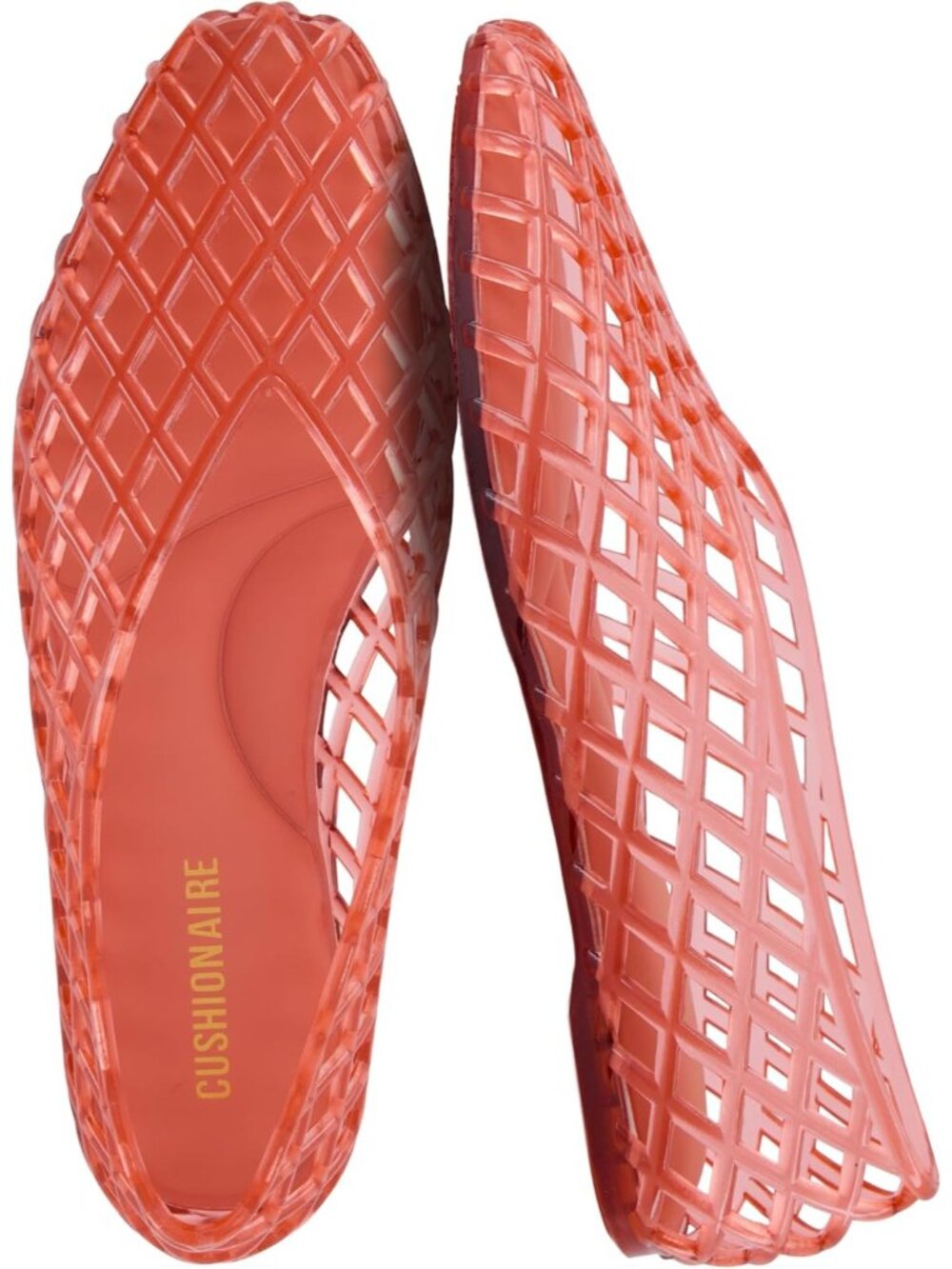 Women's Red Siesta Modern Lattice Ballet Flats Comfortable Slip On Jelly Shoes
